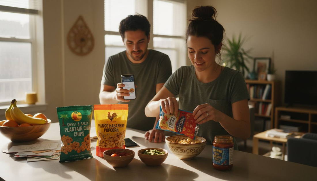 Couple samples American and Caribbean snacks