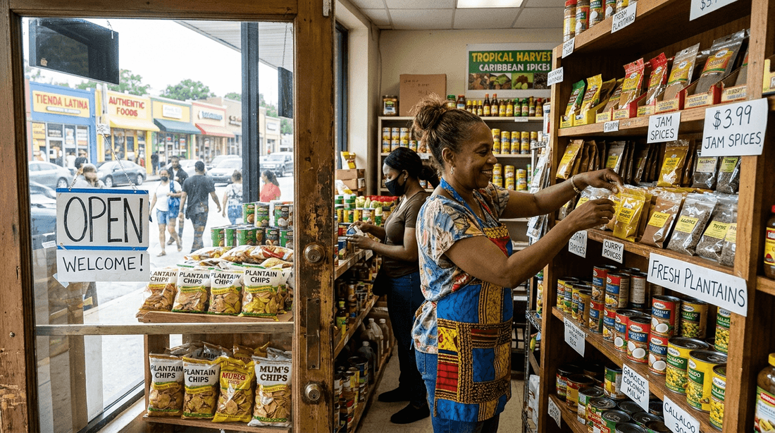 Caribbean grocery store scene on Buford Highway