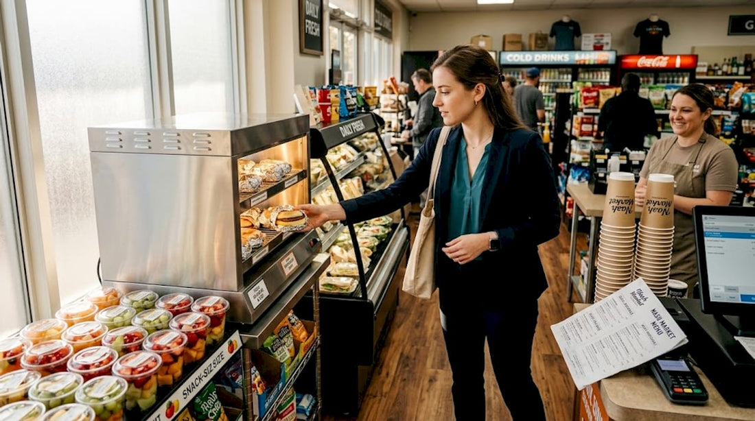 Customer getting breakfast at Atlanta convenience store