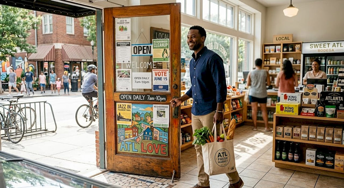 Customer entering Atlanta convenience store