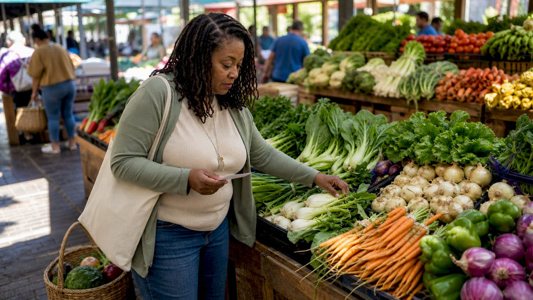 Woman shopping for fresh produce in Atlanta store