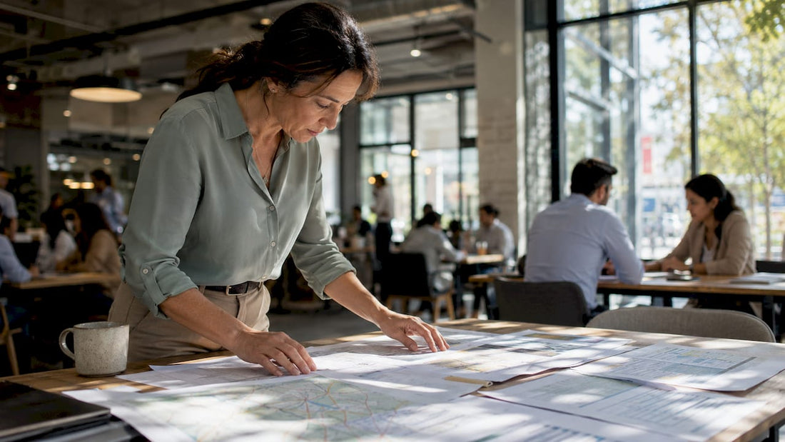 Logistics manager reviewing local distribution plans