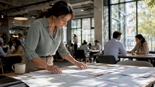 Logistics manager reviewing local distribution plans