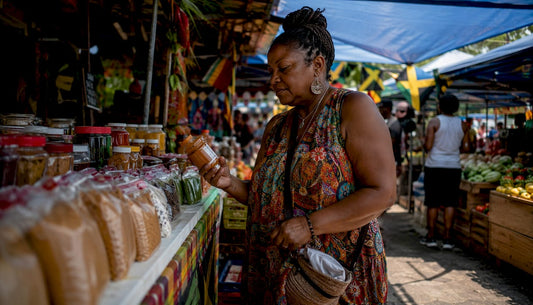 Customer browsing Caribbean groceries in Atlanta store