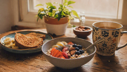 Healthy breakfast bowl with eggs and vegetables