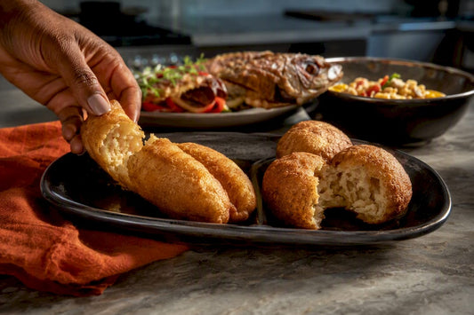 Festival and fried dumplings side by side
