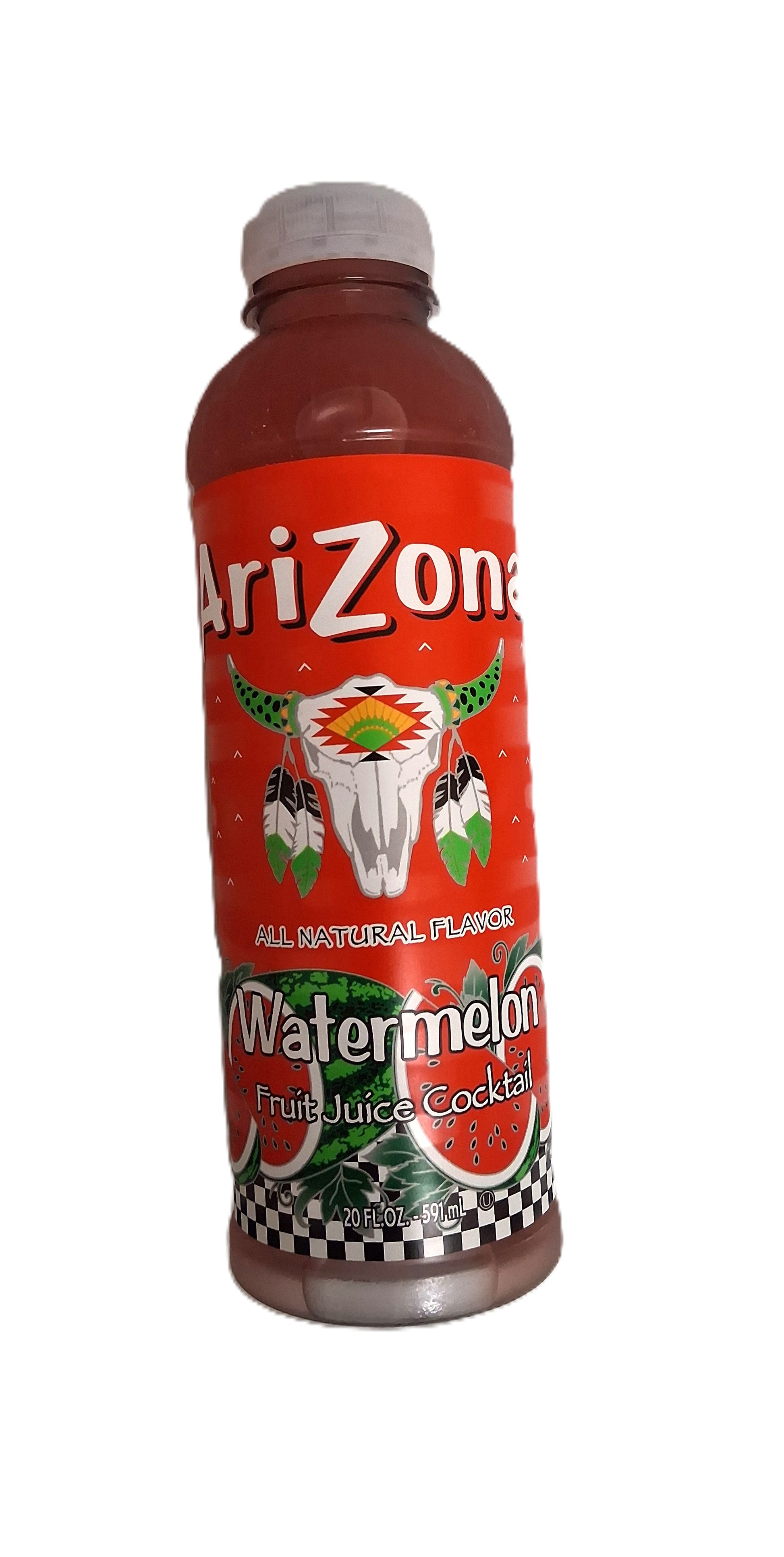 Arizona Watermelon fruit juice cocktail bottle on a white background