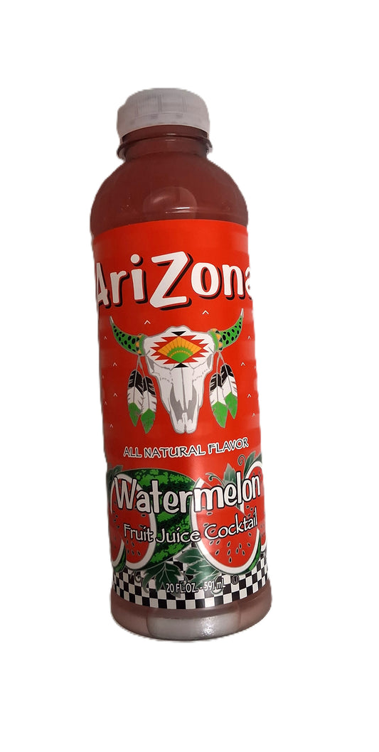 Arizona Watermelon fruit juice cocktail bottle on a white background