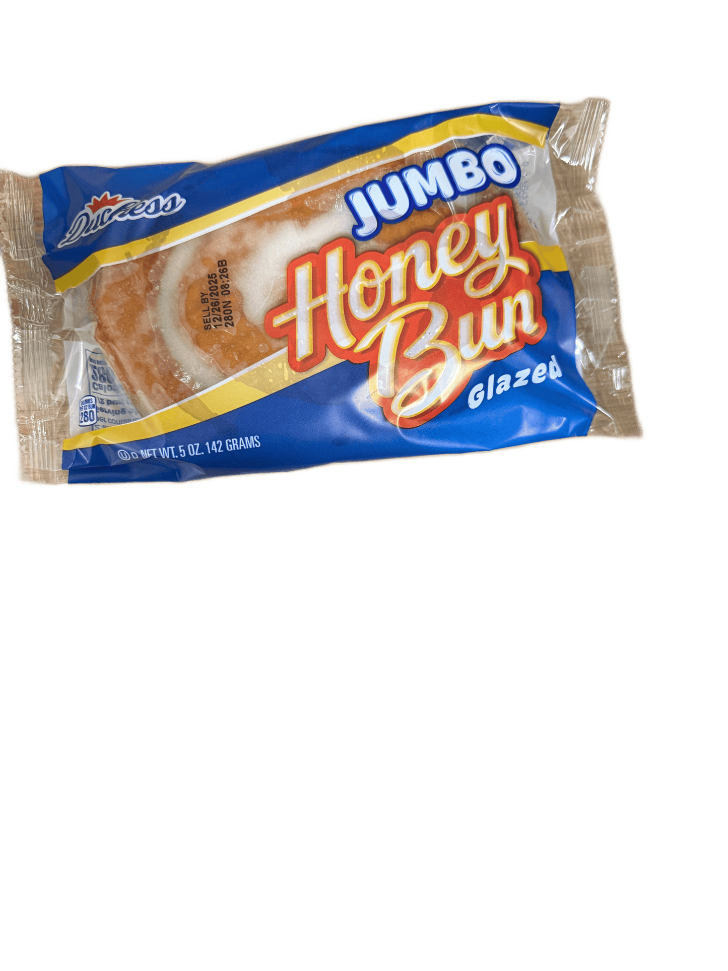 Package of Jumbo Honey Bun Glazed on a green background