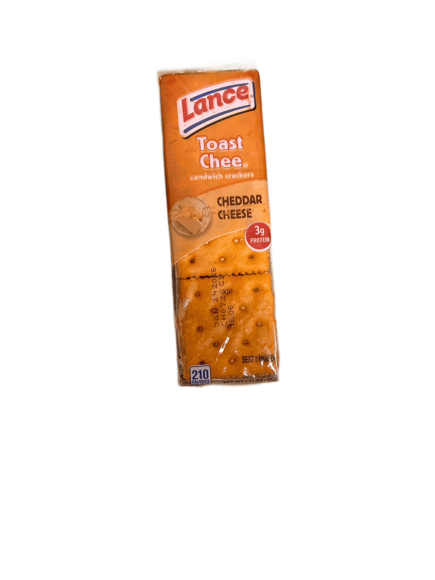 A package of TOJ EXPRESS Lance Toasted Crackers-Cheddar Cheese is shown on a white background, featuring the orange crackers and product label—ideal for a cheesy snack.